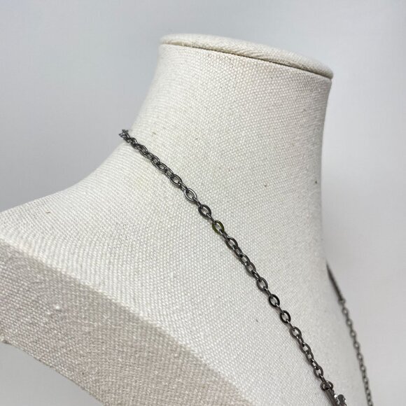 Long Cross Necklace Black Goth Whimsigoth Spirituality Minimal - Picture 10 of 11